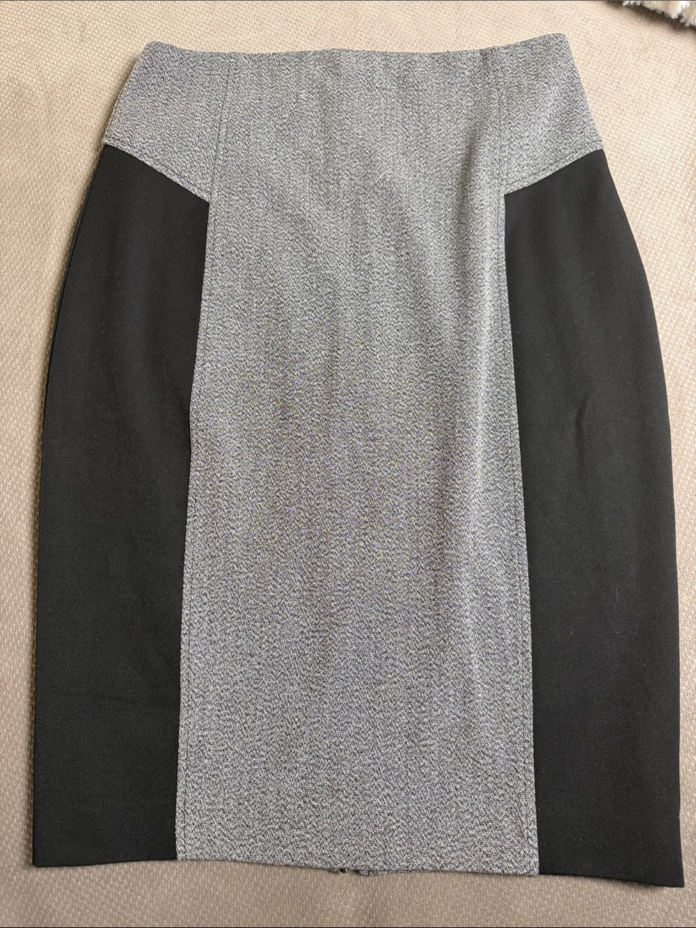 Express Two-Tone Pencil Skirt in Gray and Black